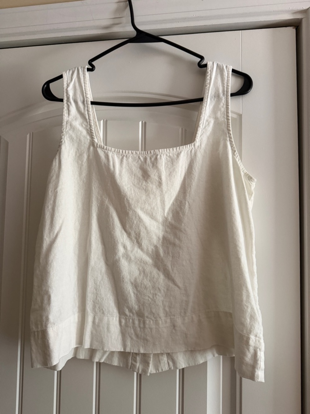 LC Lauren Conrad Cream Square-Neck Tank Top